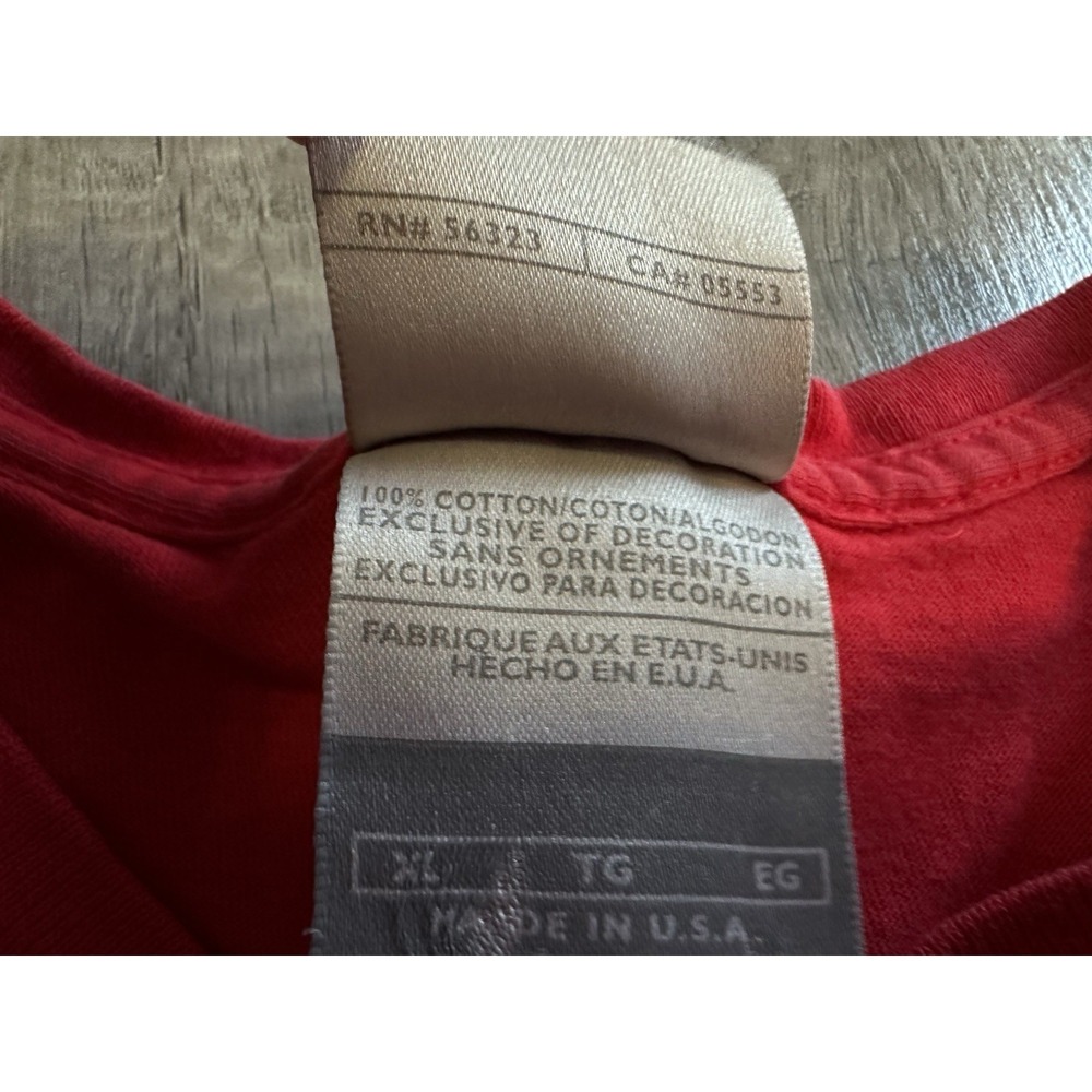 Vtg 90s Nike Womens V-Neck T-Shirt Center Swoosh Red Made In USA Tee Size XL‎ - Picture 3 of 11